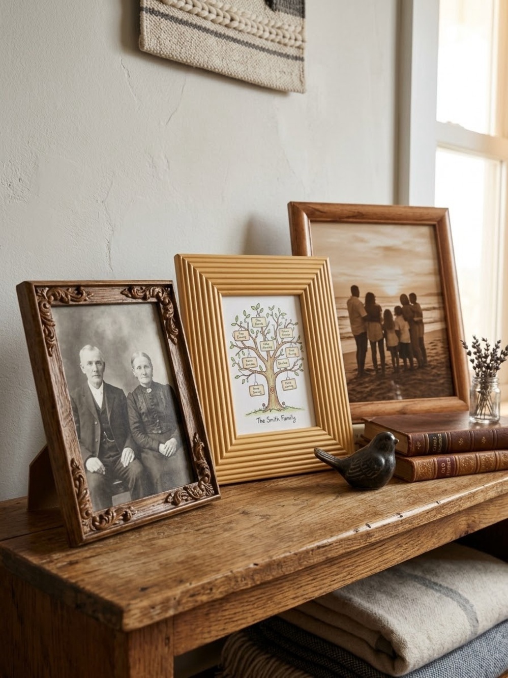 Vintage Brown Picture Frame Trio, Set of 3 - 8x10, 5x7, 4x6